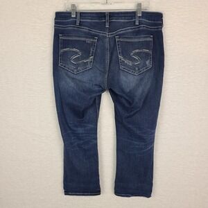 Silver Jeans Womens 33 x 22.5‎ Suki Capri Mid Rise Dark Wash